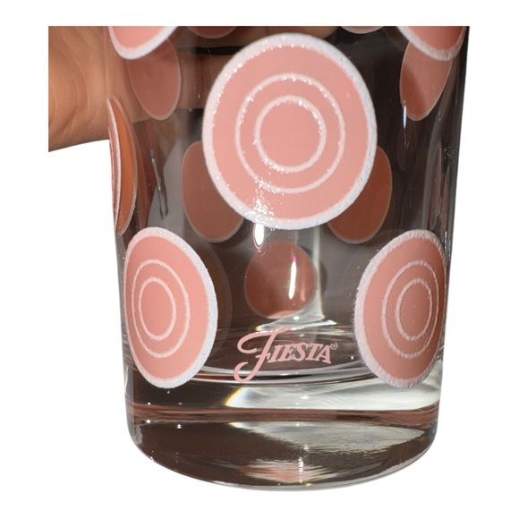 Homer Laughlin Fiesta Dots Circle Tumblers Set of 6 Peach /pink Dots Retired 6” - Picture 12 of 14
